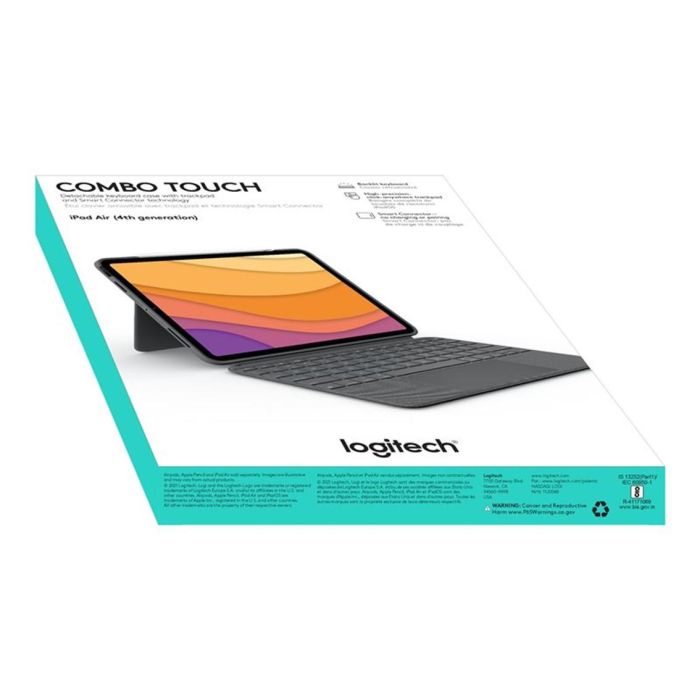 Funda con Teclado Logitech Combo Touch para Tablets Apple Ipad Air 4 Gen 2020 de 10.9"/ Gris 1 Funda con Teclado Logitech Combo Touch para Tablets Apple Ipad Air 4 Gen 2020 de 10.9"/ Gris 1