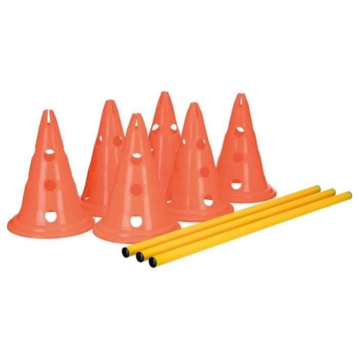 Trixie Kit de Agility para Perros - Lote de 3 Obstáculos con Conos Naranja y Amarillo Ø 23x30 cm y Barras 78 cm 1