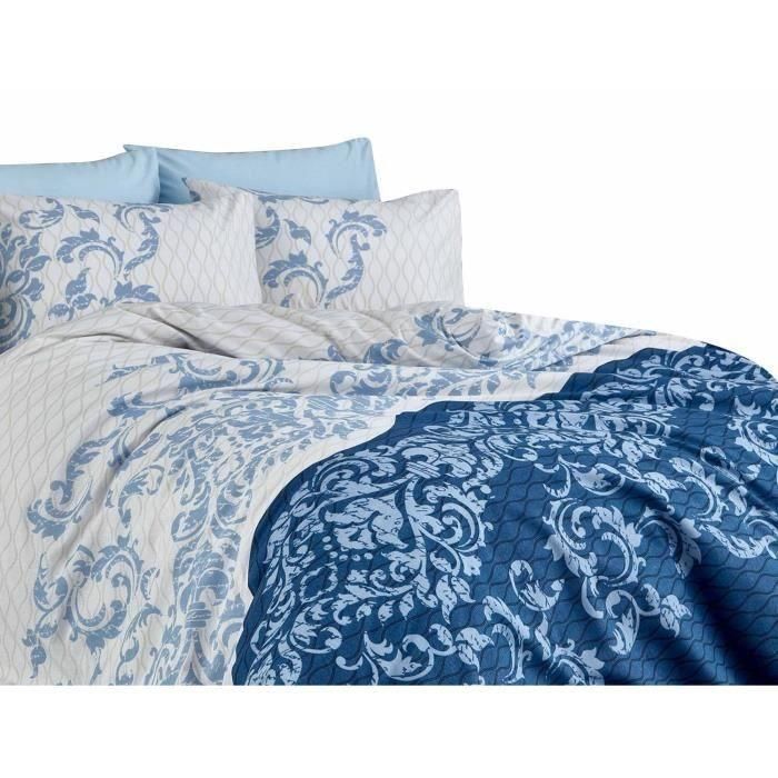Cotton Relax ASI8683342463638 Juego de Cama Azul 220x240 cm con 2 Fundas de Almohada 60x60 cm - 100% Algodón Reforzado 3