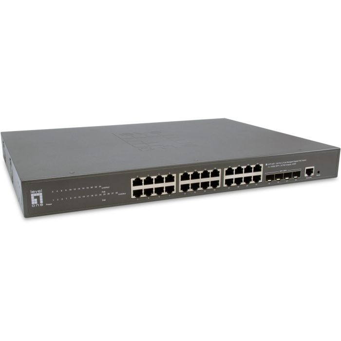 LevelOne GTP-2871 Switch gestionado L3 24x GE PoE+ 4x 10GSFP+ 400W 19" rack