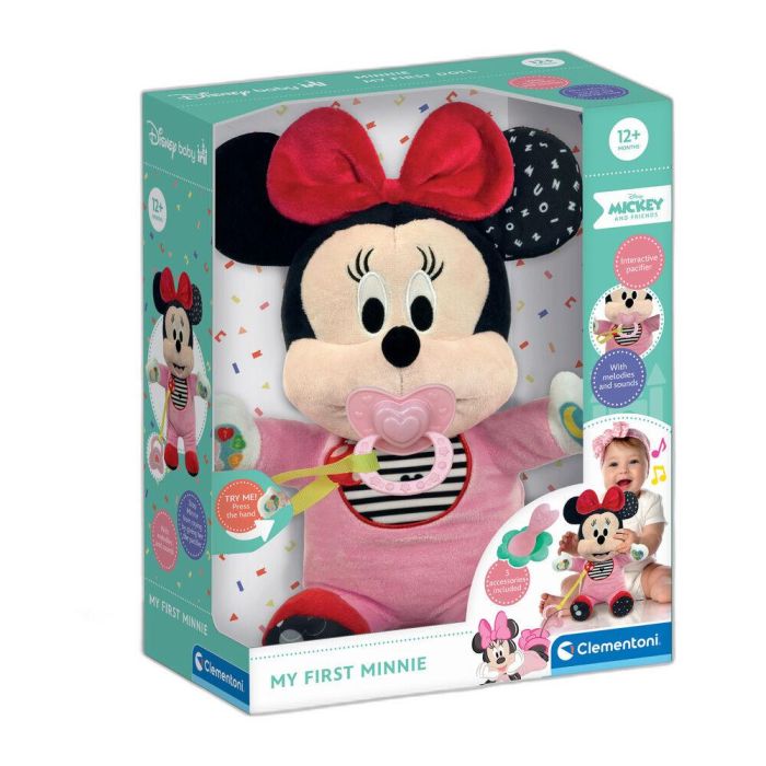 Clementoni 17970 Baby Minnie Mi Amiga Muñeca Parlante Interactiva +12 meses con Accesorios y App de Realidad Aumentada