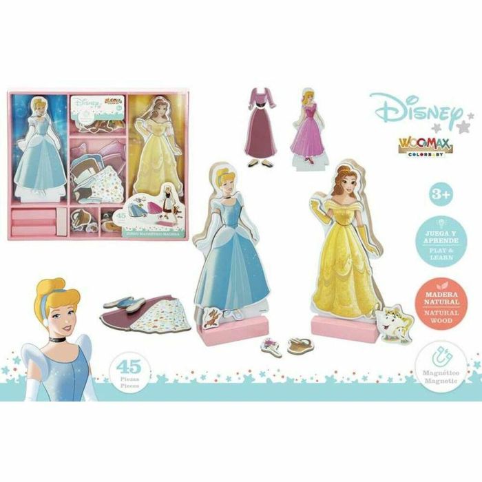 Encajable de madera vestidos disney princesa 32x28 cm