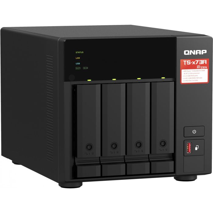 QNAP Bundle NAS TS-473A 4 Bahías con Switch QSW-1105-ST 5 Puertos, Torre, AMD Ryzen Embedded V1500B, 8GB DDR4, 2.5GbE 2