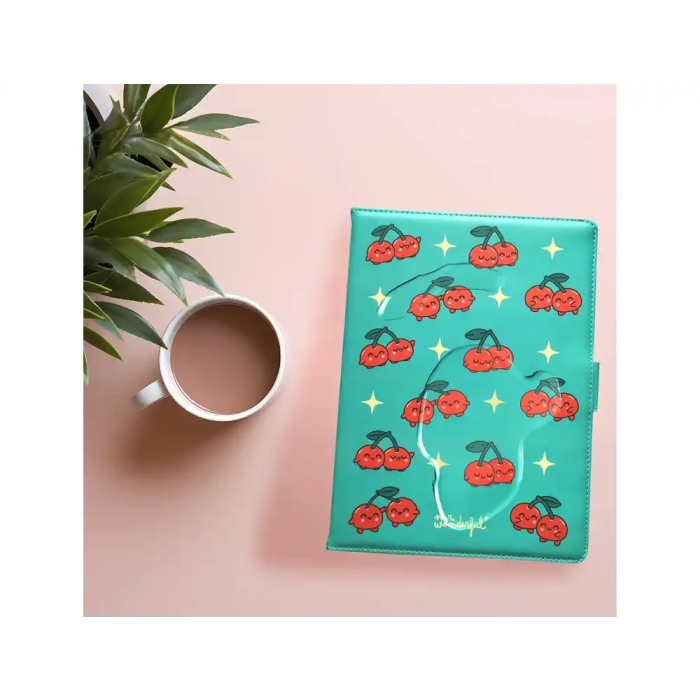 Wondee Funda Universal para Tablet 10.2'' con Diseño de Cerezas, Antideslizante y Giratoria 360° 3