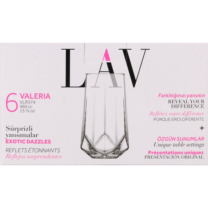 Set de 6 vasos Valeria 460 cc - Lav (8 Cajas) 1 Set de 6 vasos Valeria 460 cc - Lav (8 Cajas) 1