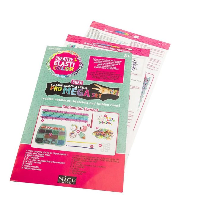 Elasticolor Maletín de Manualidades Infantil para Crear Pulseras y Collares Pro Mega Set con 2400 Elásticos (62x38x5 cm) 4