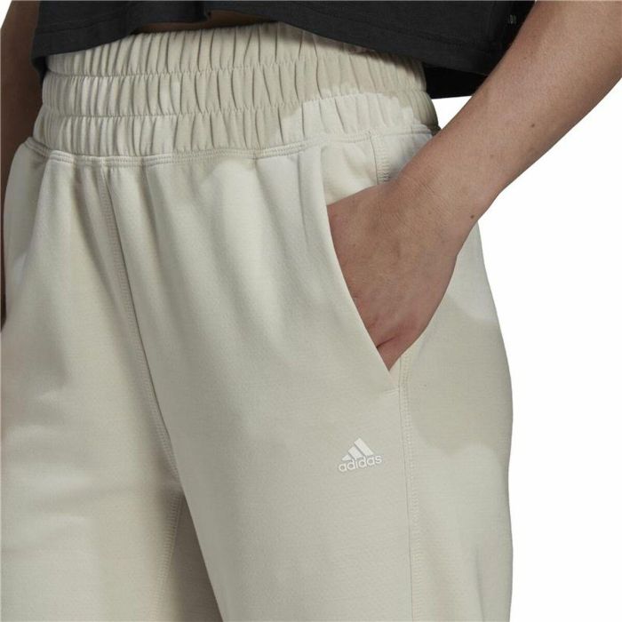 Pantalón Largo Deportivo Adidas Aeroready Studio Mujer Beige 2 Pantalón Largo Deportivo Adidas Aeroready Studio Mujer Beige 2