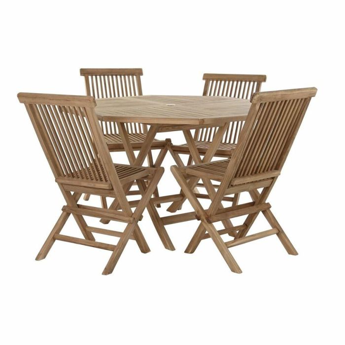 Mesa Comedor Terraza Y Jardin DKD Home Decor Marron 120 x 75 x 120 cm Set de 5