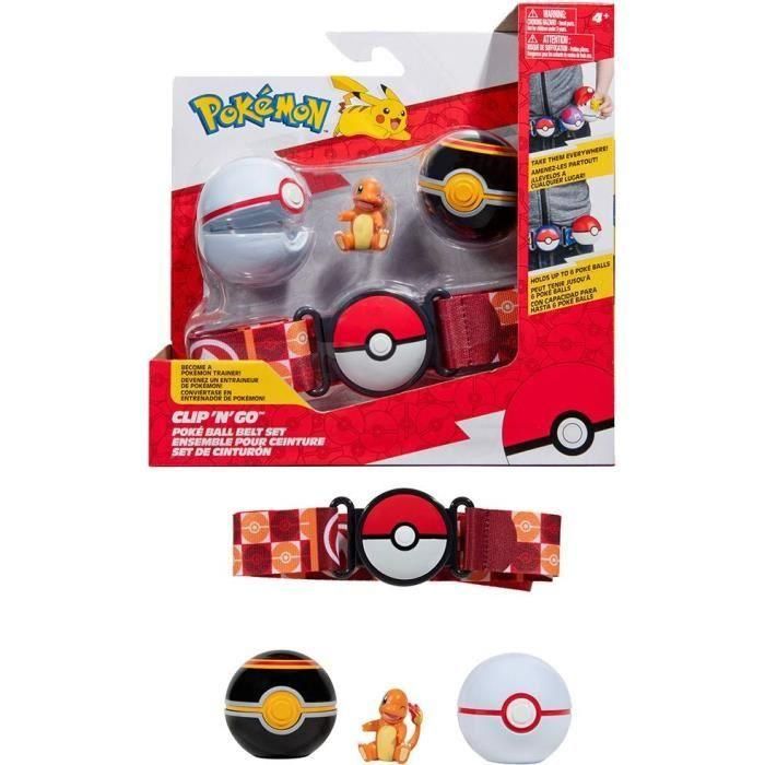 Cinturón - BANDAI - Pokémon Clip 'N' Go - 1 cinturón, 2 Poké Balls y 1 figura Salameche 5 cm Cinturón - BANDAI - Pokémon Clip 'N' Go - 1 cinturón, 2 Poké Balls y 1 figura Salameche 5 cm
