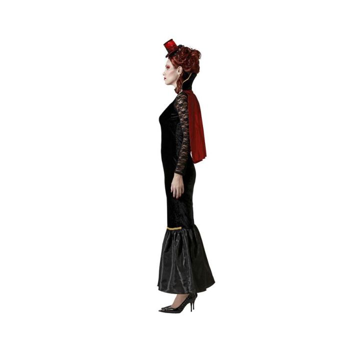 Disfraz Vampiresa Vestido Negro Con Capa Mujer Adulto XL 1