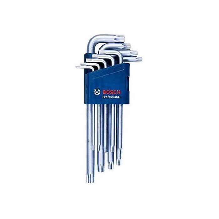 Bosch Professional BOS1691720277224 Juego de 9 llaves macho para tornillos Torx