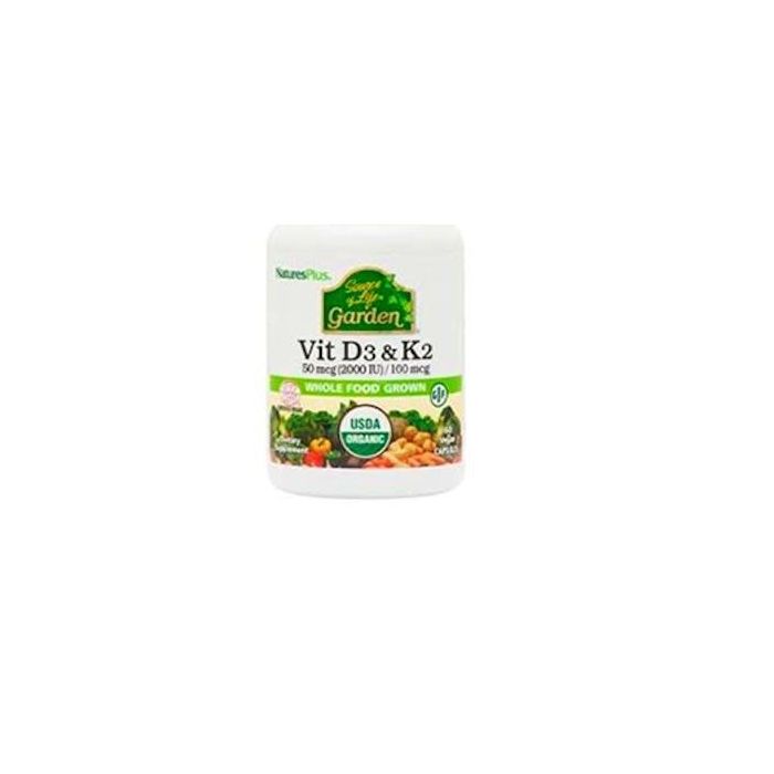 Garden Vitamina D3 & K2 Veganas 2000 UI con Alimentos Enteros 60 Cápsulas