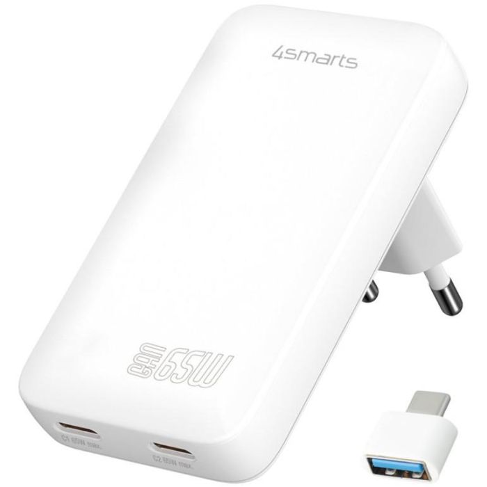 4smarts Netzladegert FlatPlug Slim Dual 65W GaN 2C. wei 0 4smarts Netzladegert FlatPlug Slim Dual 65W GaN 2C. wei 0