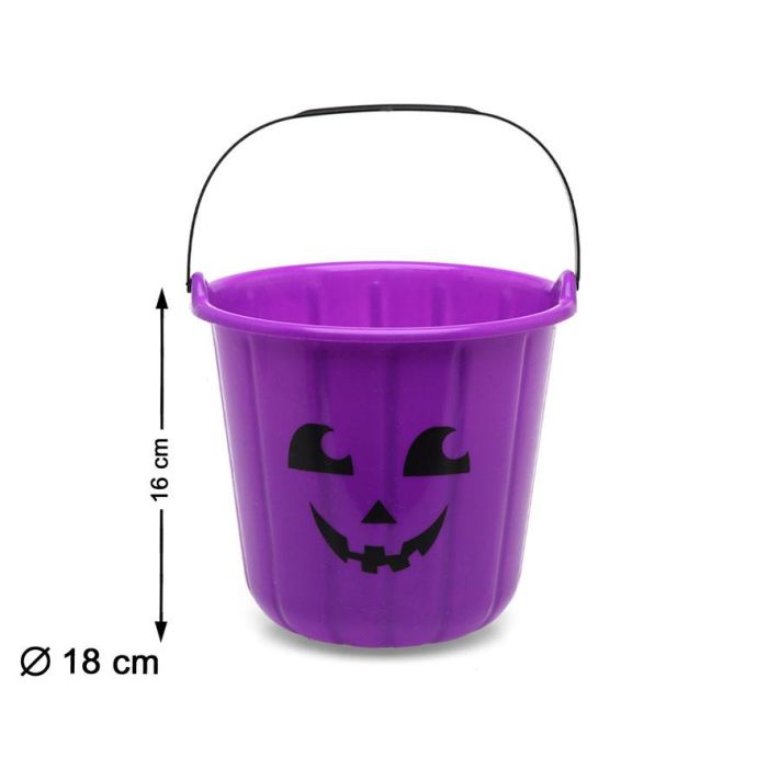 Cubo Calabaza 16 X 18 cm Morado Sonrisa