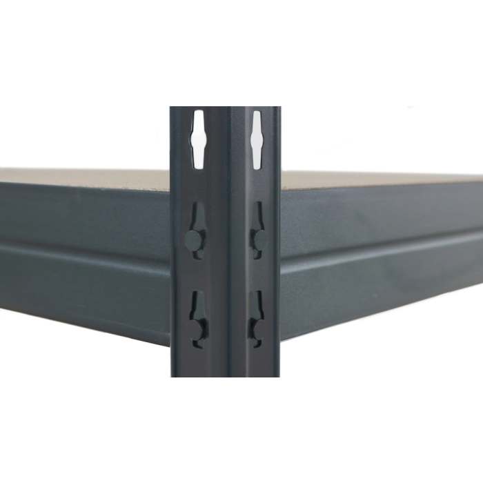 Ar Storage Estantería Metálica 200x200x70 cm, 4 Estantes, 450 kg por Estante, Bandejas de Madera, Sin Tornillos, Gris Antracita 3