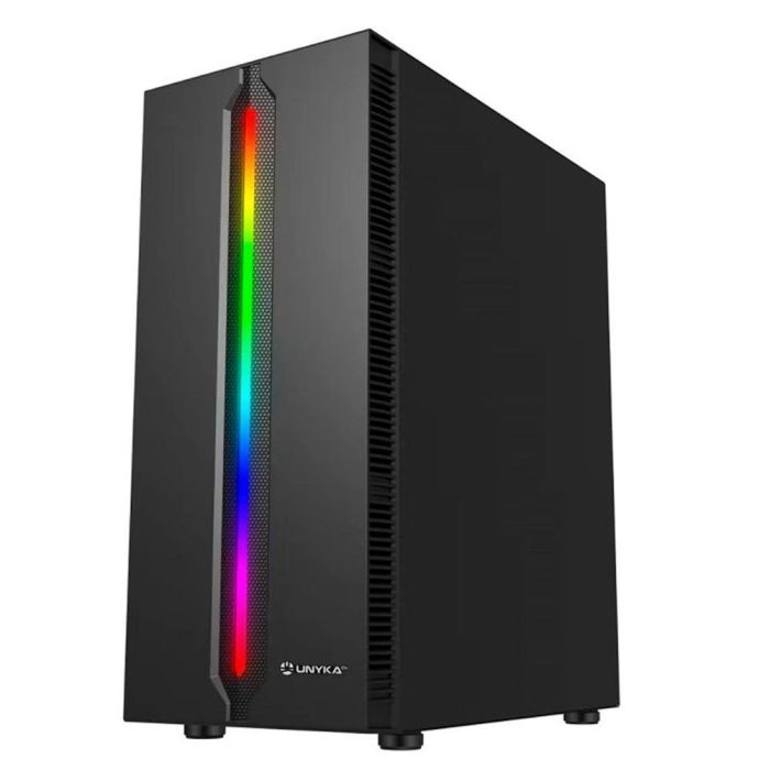 UNYKAch Lumina 205 Caja de Ordenador Gaming ATX - Ventilador ARGB Incluido, Cristal Templado, Frontal LED, Soporta Placas ATX, Micro-ATX, Mini-ITX y Refrigeración Líquida 360mm