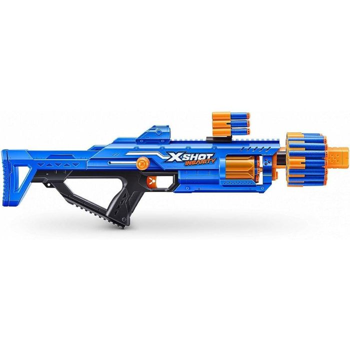 Rapid Fire Blaster - ZURU - XSHOT Insanity Berzerko - Blaster de cañón giratorio con 8 dardos y disparo rápido hasta 27 metros 1