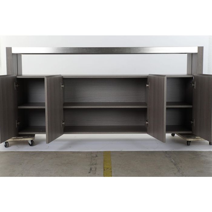 DKD Home Decor Buffet Moderno Gris 165x39x76 cm, 4 Puertas, 4 Estanterías, Roble y Cristal Templado 3 DKD Home Decor Buffet Moderno Gris 165x39x76 cm, 4 Puertas, 4 Estanterías, Roble y Cristal Templado 3