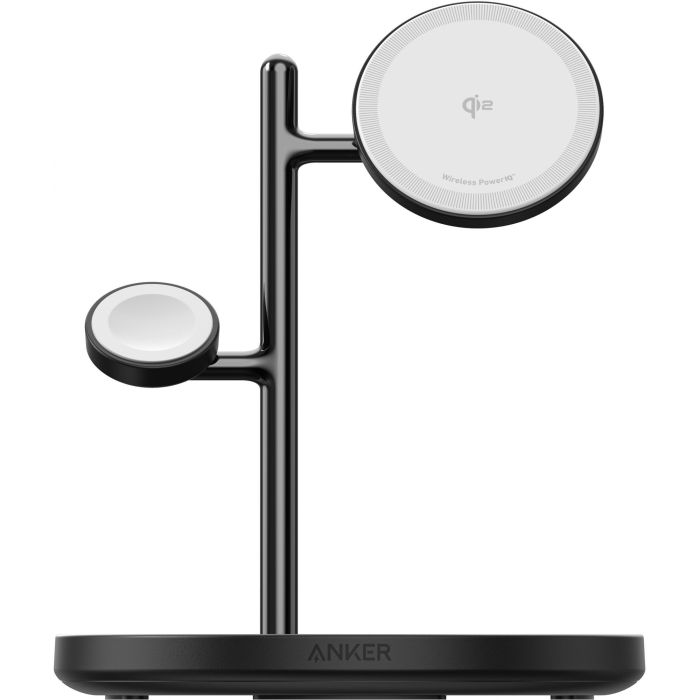 Anker MagGo Soporte de Carga Magnético 3 en 1 para iPhone, Apple Watch y AirPods, Inalámbrico, Carga Rápida 15W, Negro 3 Anker MagGo Soporte de Carga Magnético 3 en 1 para iPhone, Apple Watch y AirPods, Inalámbrico, Carga Rápida 15W, Negro 3
