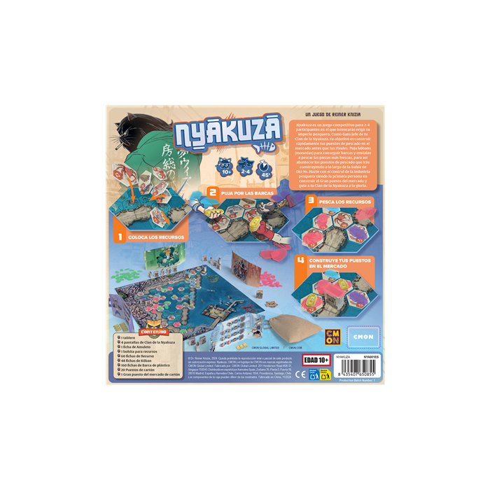 CMON Juego de Mesa Nyakuza NYA001ES - Juego de Reiner Knizia para 2-4 jugadores, 40 min