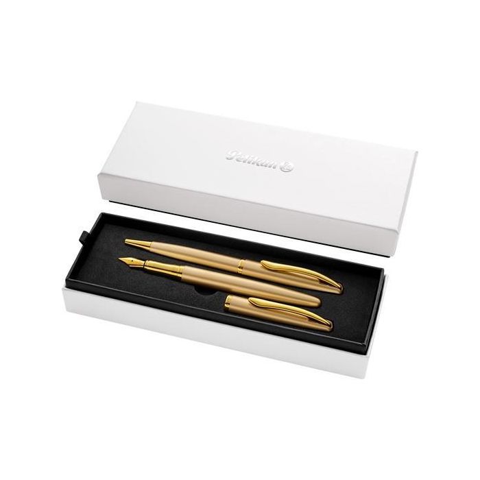 Juego Boligrafo+Pluma Pelikan Noble Oro (821889) 5 unidades