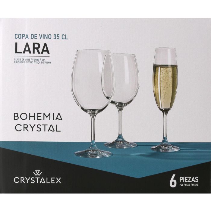 Set 6 Copas Vino Cristal Bohemia 350 cc - LARA (4 Cajas) 1 Set 6 Copas Vino Cristal Bohemia 350 cc - LARA (4 Cajas) 1