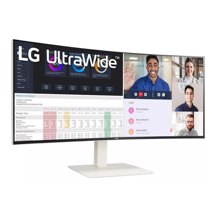 LG 38WR85QC-W Monitor Curvo 38" WQHD+ 3840x1600, Nano IPS, 144 Hz, 1ms, USB-C 90W, HDMI, DP 1