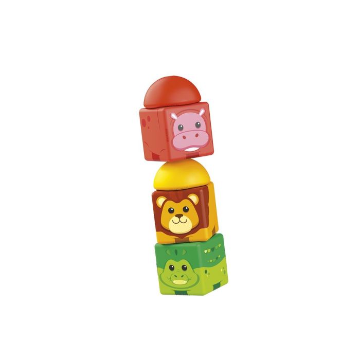 Toy Partner 10 00305 Magicube Stacking Safari - 10 Cubos Apilables Temática Safari para Motricidad Fina y Juego Imaginativo (+2 años) 2