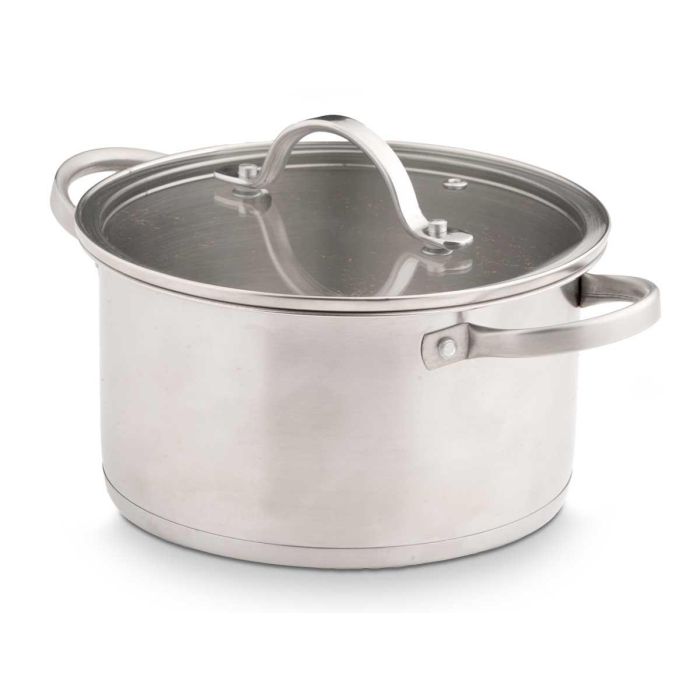 Cacerola Inducción Kinvara 20 cm con Tapa de Cristal - Acero Inoxidable (6 Unidades) 1 Cacerola Inducción Kinvara 20 cm con Tapa de Cristal - Acero Inoxidable (6 Unidades) 1