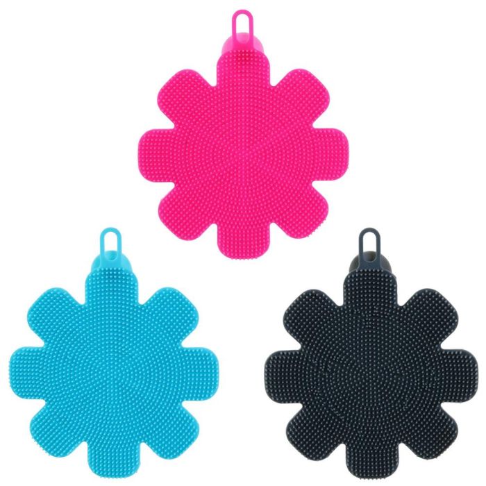 Je cherche une Idee Estropajo Flor Silicona Pack 12 Unidades Colores Surtidos 2 Caras con Ventosa 2