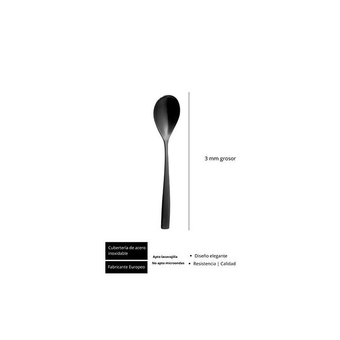 Sinxelo Satin Negro Cuchara Postre 185Mm (12 Unidades) 1 Sinxelo Satin Negro Cuchara Postre 185Mm (12 Unidades) 1