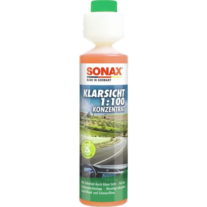 Sonax SX03711410 Visión Clara 1:100 Concentrado Limpiaparabrisas Verano rinde 25L. Elimina insectos, aceite, hollín. Compatible LED, Xenón. Limón. Sonax SX03711410 Visión Clara 1:100 Concentrado Limpiaparabrisas Verano rinde 25L. Elimina insectos, aceite, hollín. Compatible LED, Xenón. Limón.
