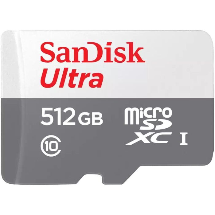 Sandisk Ultra 512GB MicroSDXC Clase 10 UHS-I 100 MB/s Blanco Gris