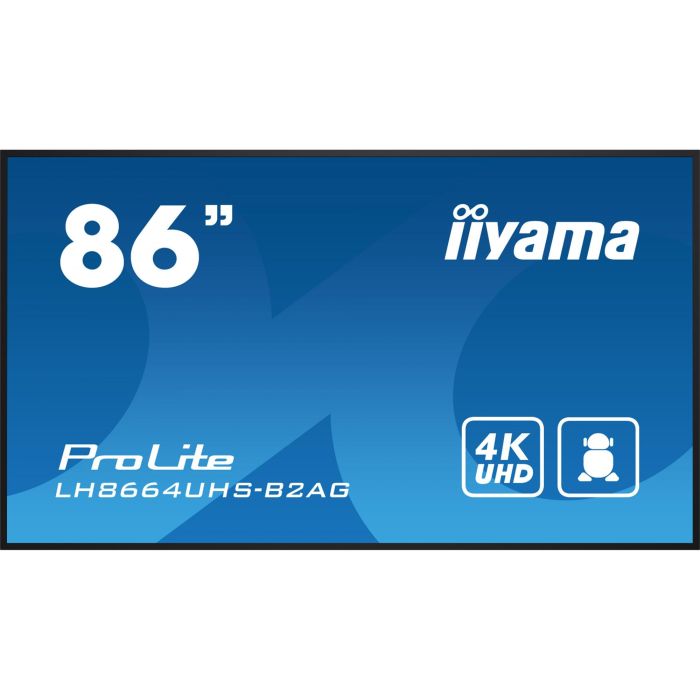 IIYAMA LH8664UHS-B2AG Pantalla 86" 4K Ultra HD IPS 24/7 con HDMI, USB y Wifi, para Señalización Digital 1