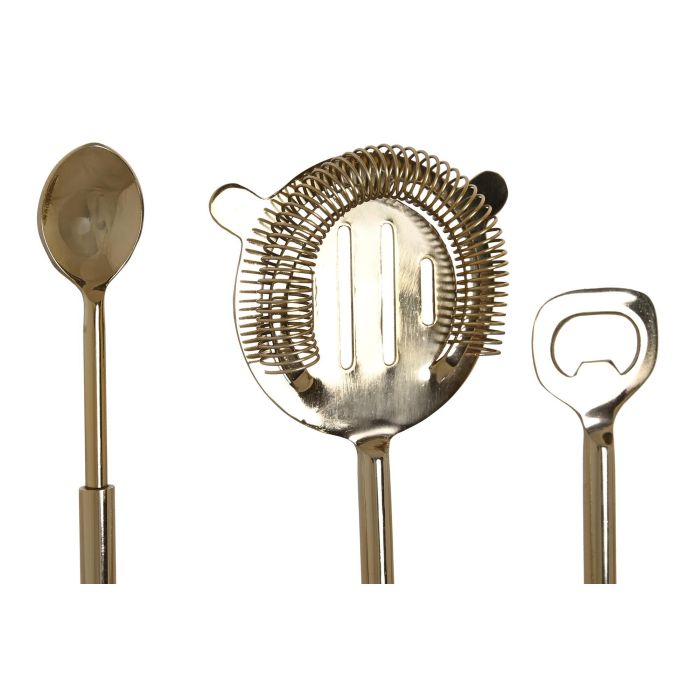 DKD Home Decor Coctel Glam - Set de 4 Piezas de Inox y Mármol en Blanco y Dorado, 3 x 21 x 10 cm 3 DKD Home Decor Coctel Glam - Set de 4 Piezas de Inox y Mármol en Blanco y Dorado, 3 x 21 x 10 cm 3