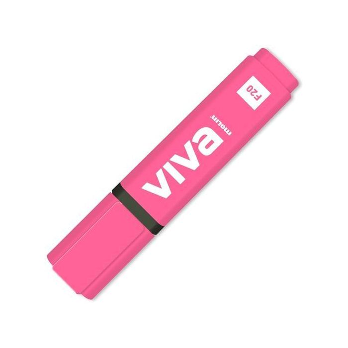 Molin Marcador Fluorescente Viva Fucsia, Subrayador Tinta Agua Extra Luminosa y Resistente (10 Unidades) Punta Ideal (10 Unidades)