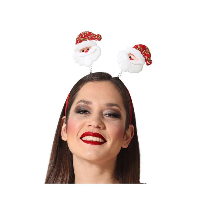 Diadema Navidad Papá Noel Rojo Blanco Mujer Adulto