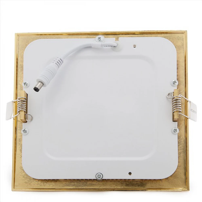 Placa LED 12W 1200Lm 2700K Cuadrada Dorado 170x170mm IP25 [GL-CL-S12N-G-WW] 3