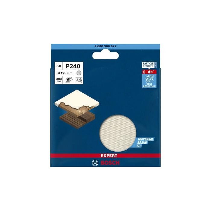 Bosch EXPERT Netzschleifscheibe M480.125mm.K240. 5x 2 Bosch EXPERT Netzschleifscheibe M480.125mm.K240. 5x 2