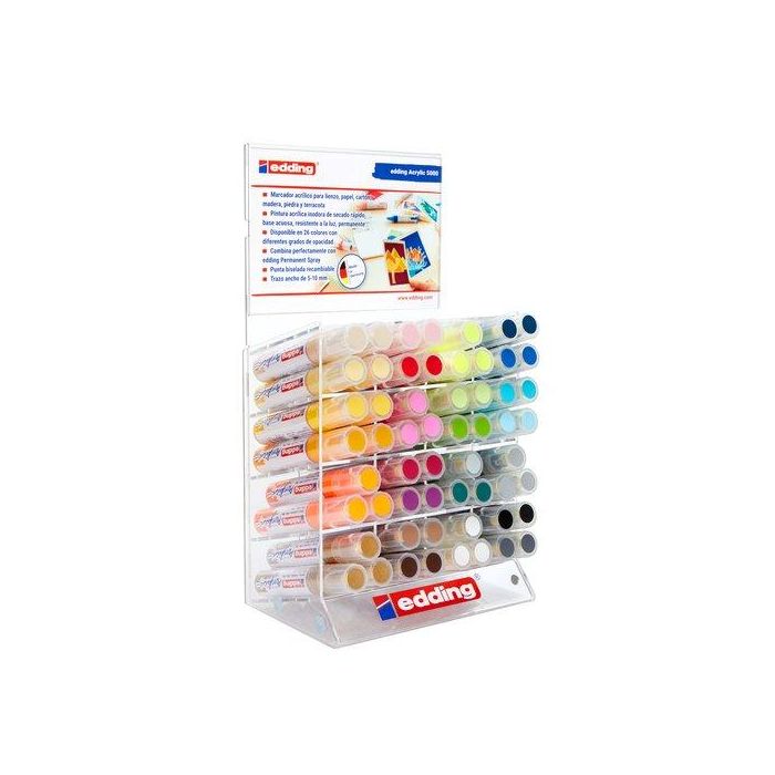 Marcador Acrylic Edding 5000 Biselado (5-10 Mm) Expositor De 57