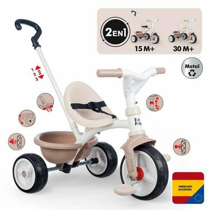 Smoby Triciclo Be Move Beige, recomendado para niños a partir de 3 años, fabricado en plástico y metal. 13 Smoby Triciclo Be Move Beige, recomendado para niños a partir de 3 años, fabricado en plástico y metal. 13