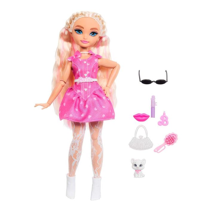 Barbie Muñeca Dream Besties Malibu JKP50 Mattel Muñeca de Moda con Accesorios Temáticos y Gatito, Idioma: English, francés, alemán, portugués, español 2