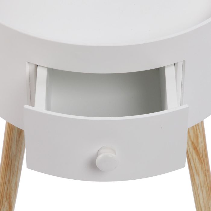 Mesa Auxiliar Redonda Blanca Versa 52CM 3 Mesa Auxiliar Redonda Blanca Versa 52CM 3