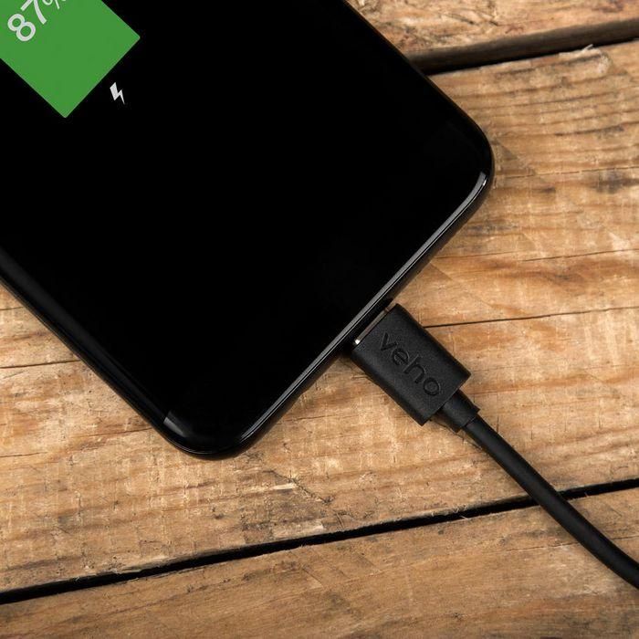 Veho Cable USB-A a USB-C Pebble 0.2m Negro - Carga y Sincronización Rápida con Acabado Tacton Duradero 4 Veho Cable USB-A a USB-C Pebble 0.2m Negro - Carga y Sincronización Rápida con Acabado Tacton Duradero 4