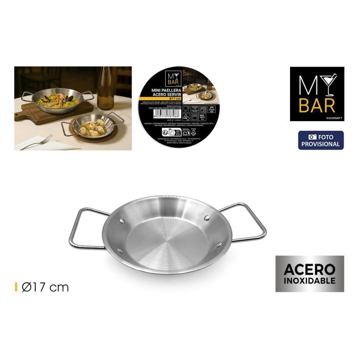 My Bar Paellera Mini de Servir en Acero 17 cm (24 Unidades)