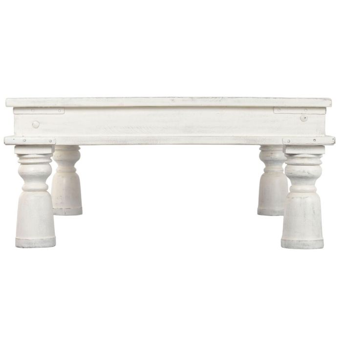 DKD Home Decor Mesa de Centro Balinesa de Madera Decapé Blanca 107 x 45 x 170 cm 7