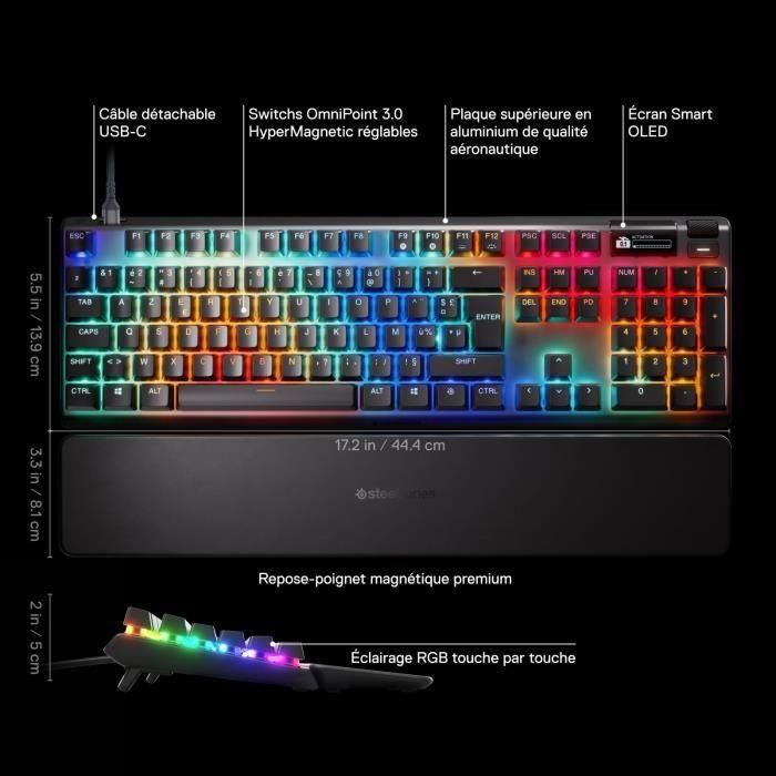 Teclado mecánico para juegos con cable - STEELSERIES - APEX PRO GEN 3 - Negro 5 Teclado mecánico para juegos con cable - STEELSERIES - APEX PRO GEN 3 - Negro 5