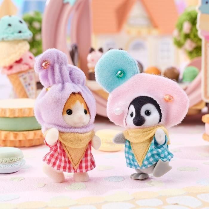 El dúo disfrazado de helado - SYLVANIAN FAMILIES - 5685 - Bebé pingüino y gato rojo con disfraces exclusivos 1