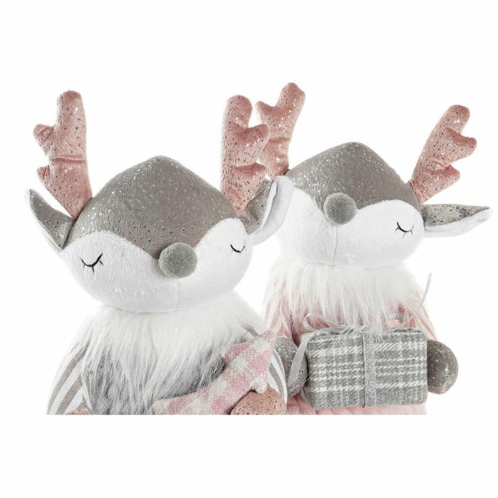 Figura Navidad Fantasia DKD Home Decor Rosa Gris 17 x 28 x 14 cm (2 Unidades) 2 Figura Navidad Fantasia DKD Home Decor Rosa Gris 17 x 28 x 14 cm (2 Unidades) 2