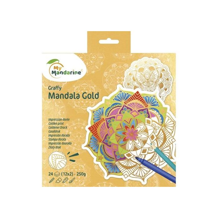 Libro De Colorear Avenue Mandarine Mandala Dorado 160G 36H
